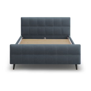 Modrošedá čalouněná dvoulůžková postel s roštem 140x200 cm Gigi - Micadoni Home