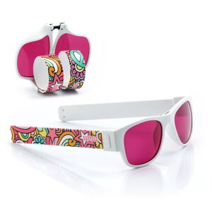Růžovo-bílé sluneční srolovatelné brýle InnovaGoods Sunfold TR4