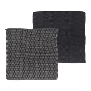 Set 2 černo-šedých kuchyňských utěrek z bavlny Södahl, 30 x 30 cm