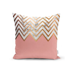 Povlak na polštář Minimalist Cushion Covers Half Pink Zig Zag, 45 x 45 cm