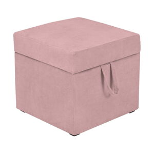 Růžová taburetka s úložným prostorem KICOTI Cube