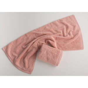Růžový bavlněný ručník El Delfin Lisa Coral, 50 x 100 cm