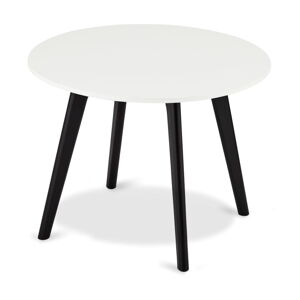 Černo-bílý konferenční stolek s nohami z dubového dřeva Furnhouse Life, Ø 60 cm
