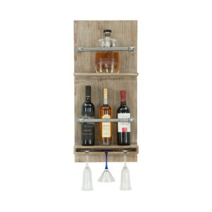 Nástěnný držák na lahve a sklenice Mauro Ferretti Bar, 76 x 34 cm