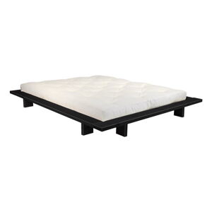 Dvoulůžková postel z borovicového dřeva s matrací Karup Design Japan Comfort Mat Black/Natural, 160 x 200 cm