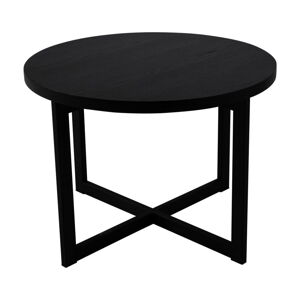 Černý odkládací stolek z dubového dřeva Canett Elliot, ø 70 cm