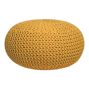 Žlutý pletený puf LABEL51 Knitted XL, ⌀ 70 cm