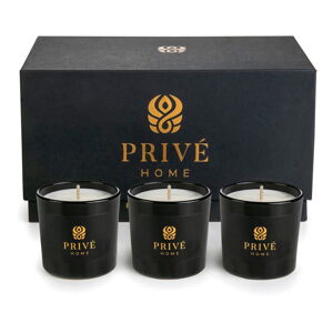 Sada 3 vonných svíček Privé Home Lemon Verbena/Mimosa-Poire/Rose Pivoine