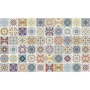Sada 60 nástěnných samolepek Ambiance Cement Tiles Terrazzo Souzo, 15 x 15 cm