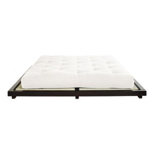 Dvoulůžková postel z borovicového dřeva s matrací Karup Design Dock Comfort Mat Black/Natural, 160 x 200 cm