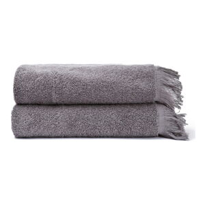 Sada 2 šedých ručníků ze 100% bavlny Bonami, 50 x 90 cm