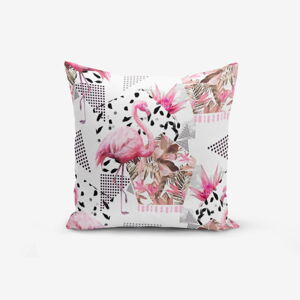 Povlak na polštář s příměsí bavlny Minimalist Cushion Covers Flamingo, 45 x 45 cm
