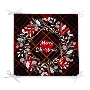 Vánoční podsedák s příměsí bavlny Minimalist Cushion Covers Xmas Wreath, 42 x 42 cm