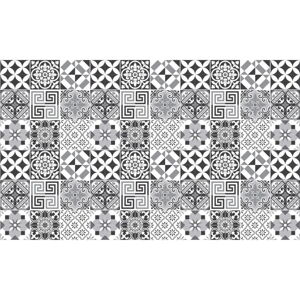 Sada 60 nástěnných samolepek Ambiance Elegant Tiles Shade of Gray, 10 x 10 cm