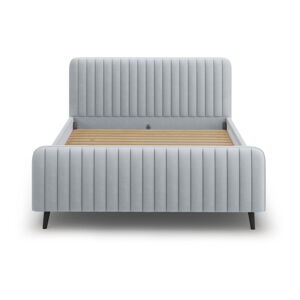 Světle šedá čalouněná dvoulůžková postel s roštem 160x200 cm Lily - Micadoni Home