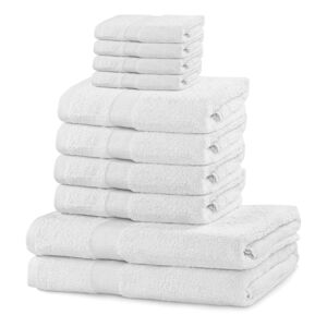 Bílé bavlněné ručníky a osušky v sadě 10 ks Evita - DecoKing