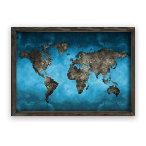 Obraz v dřevěném rámu Night World, 70 x 50 cm